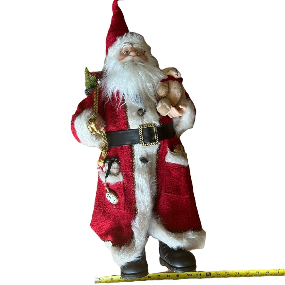 Christmas Holiday Decor Cozy Cute Santa Claus with Teddy NWT Nicholas Collection - Picture 9 of 10